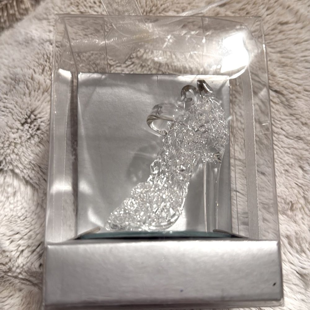 Elegant Crystal Clear Womens Shoe Decoration House Decor
